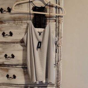 Express Black and White Striped Camisole